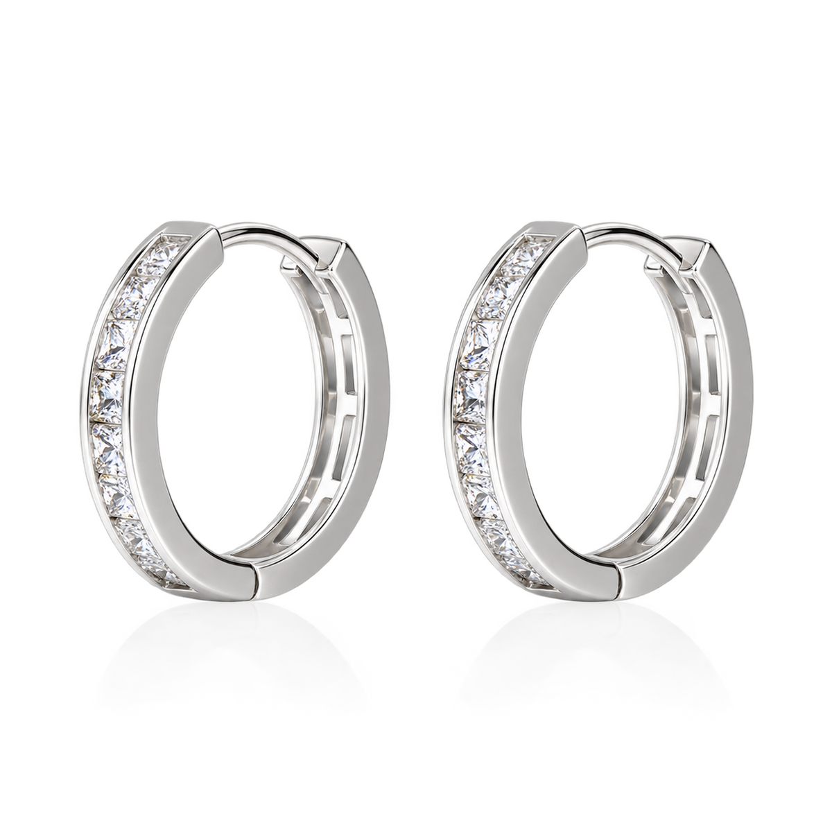CZTICLE® Radiant Sparkle Hoop Earrings – Silver & Rose Gold ✨