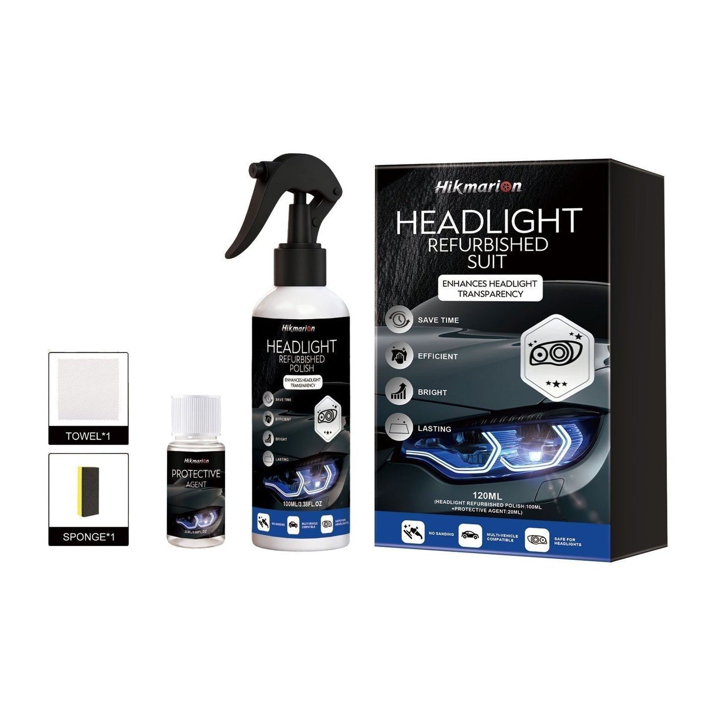 🚗 BUY 2 GET 1 FREE! 🔆 IEY® Professional Car Headlight Restoration Kit – Removes Yellowing & Scratches, Restores Clarity & UV Protection – Easy DIY Solution ✨