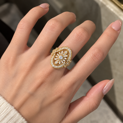 CZTICLE® Vintage Radiance Statement Ring – Timeless Art Deco Elegance ✨