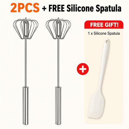 🥄✨ BVJ® Stainless Steel Hand-Push Rotary Whisk – Fast, Effortless Mixing in Seconds