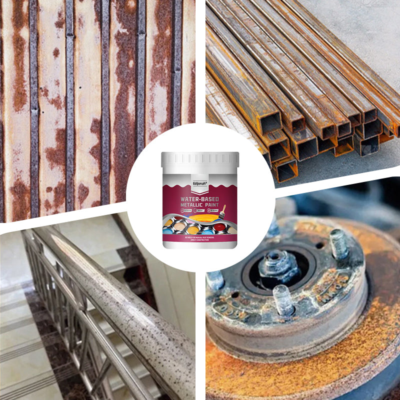 🔨 EdiJonah® Rust Converter Metallic Paint – Converts Rust & Leaves a Durable Metallic Finish for Tools, Gates & More