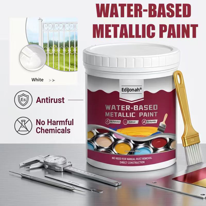 🔨 EdiJonah® Rust Converter Metallic Paint – Converts Rust & Leaves a Durable Metallic Finish for Tools, Gates & More