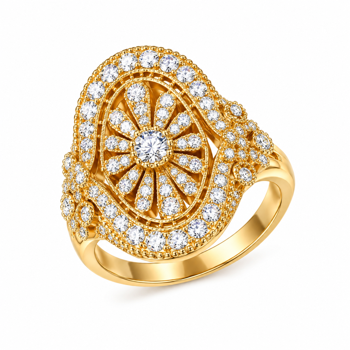CZTICLE® Vintage Radiance Statement Ring – Timeless Art Deco Elegance ✨