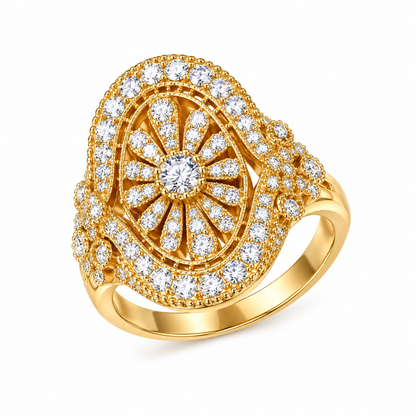 CZTICLE® Vintage Radiance Statement Ring – Timeless Art Deco Elegance ✨