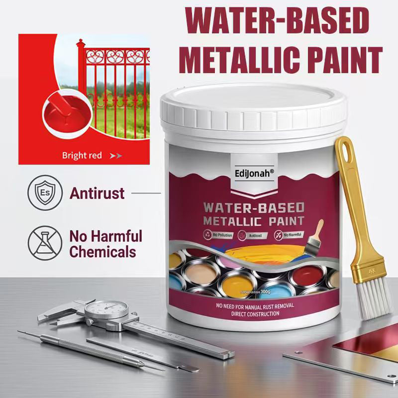 🔨 EdiJonah® Rust Converter Metallic Paint – Converts Rust & Leaves a Durable Metallic Finish for Tools, Gates & More
