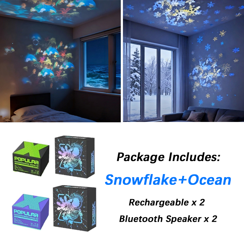 🔥HOT SALE 2026🥳Over 80,000 sold! 💞𝐁𝐕𝐉® Rotating LED Projector with Dynamic Lighting Effect
