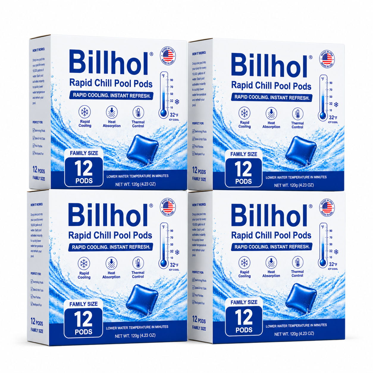 🥵 Stop Swimming in Hot Water This Summer!  💦 Billhol® Rapid Chill Pool Pods —  Rapid Cooling in Just 15 Minutes 🌡️ Helps Maintain Water Temperatures Up to 0% Cooler 🧊 1 Pod Treats Up to 400 Gallons