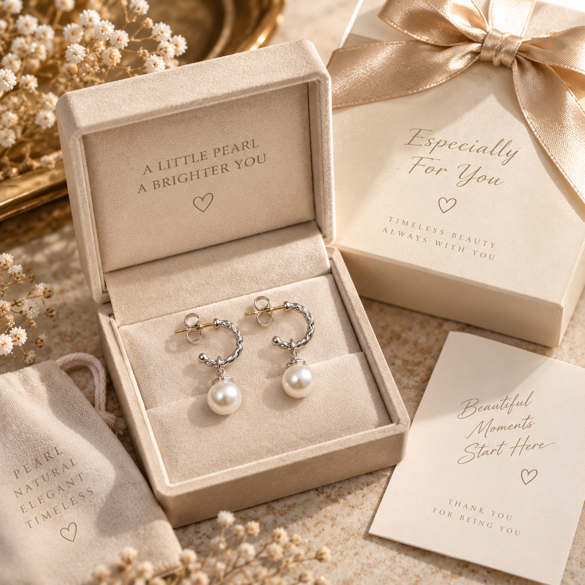 CZTICLE® Natural Pearl Twisted Hoop Earrings – Timeless Everyday Elegance