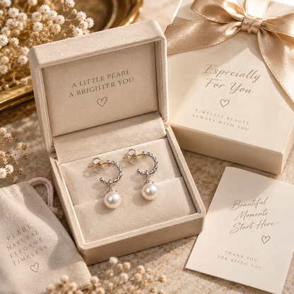 CZTICLE® Natural Pearl Twisted Hoop Earrings – Timeless Everyday Elegance