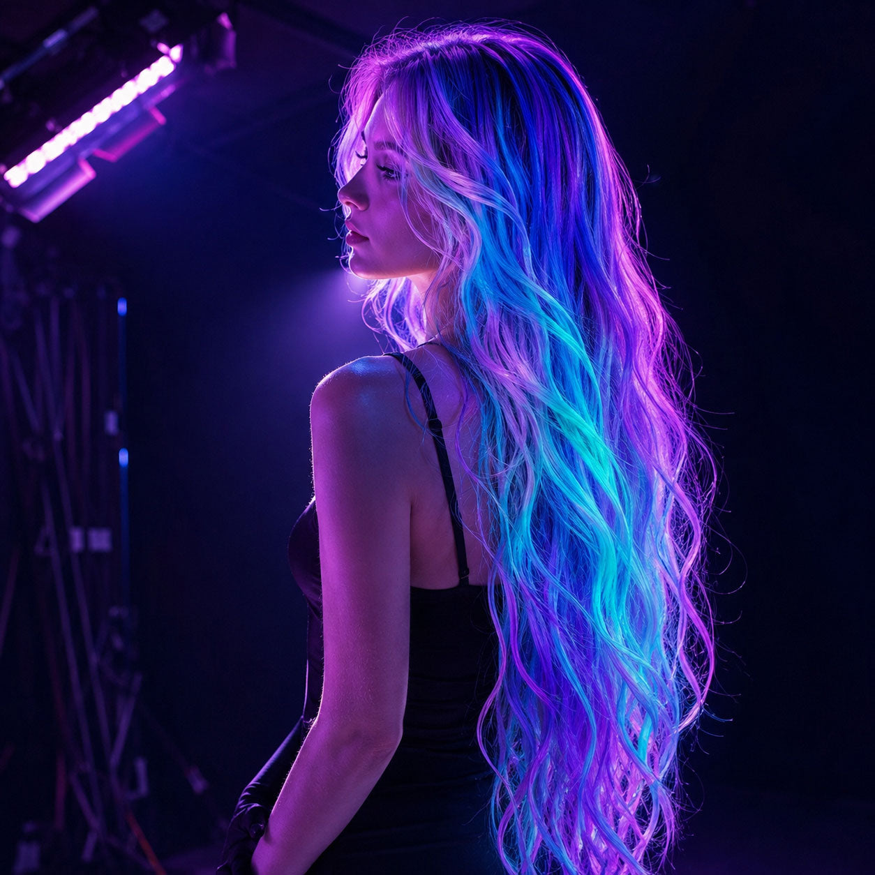🔥Save 50% Today丨GarageLine® 3-in-1 Luminous Temporary Hair Chalk — Instant Color, Hair Repair & Party-Light Glow🌌