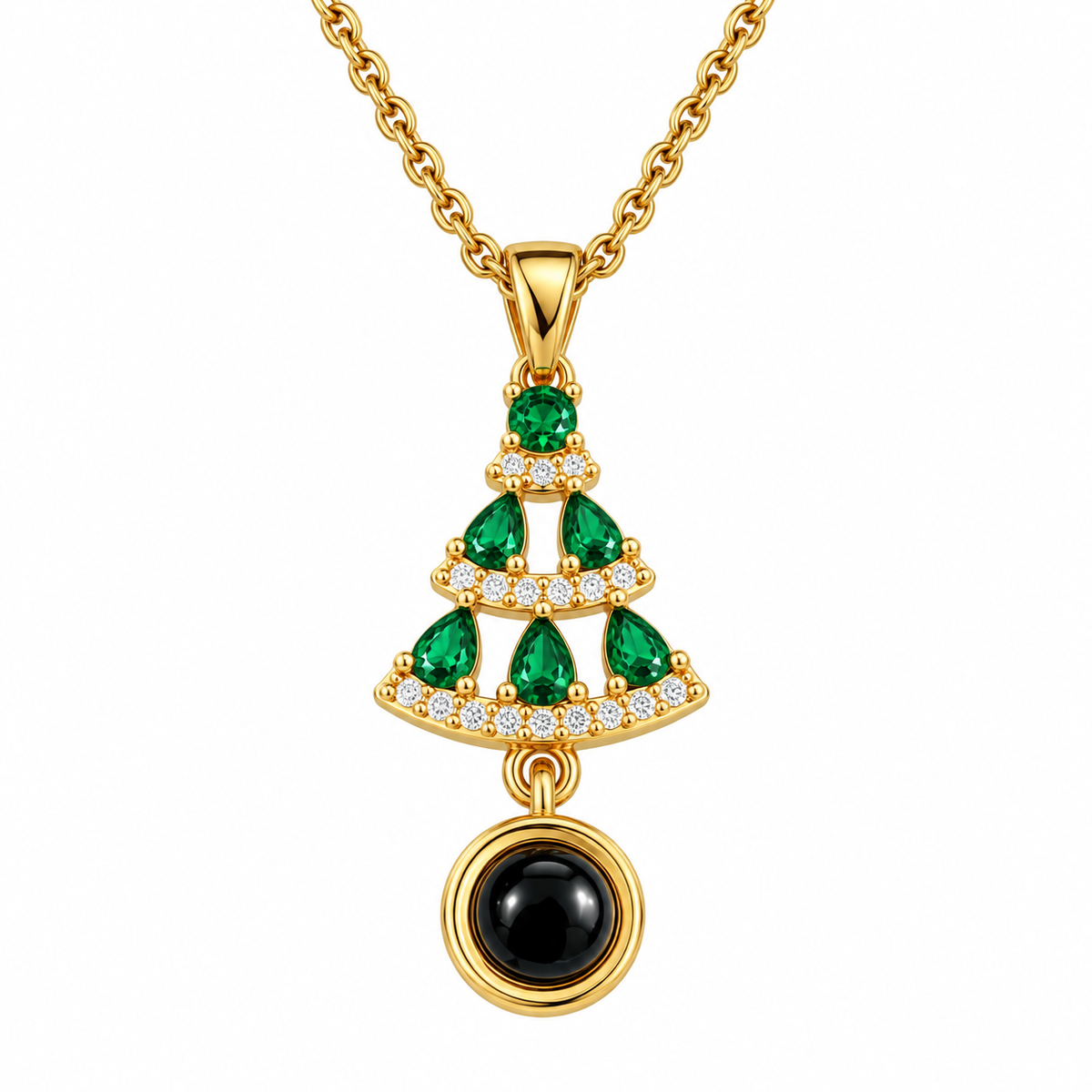 Vivalora® Christmas Tree Projection Necklace – “I Love You” in 100 Languages Pendant 🎄❤️