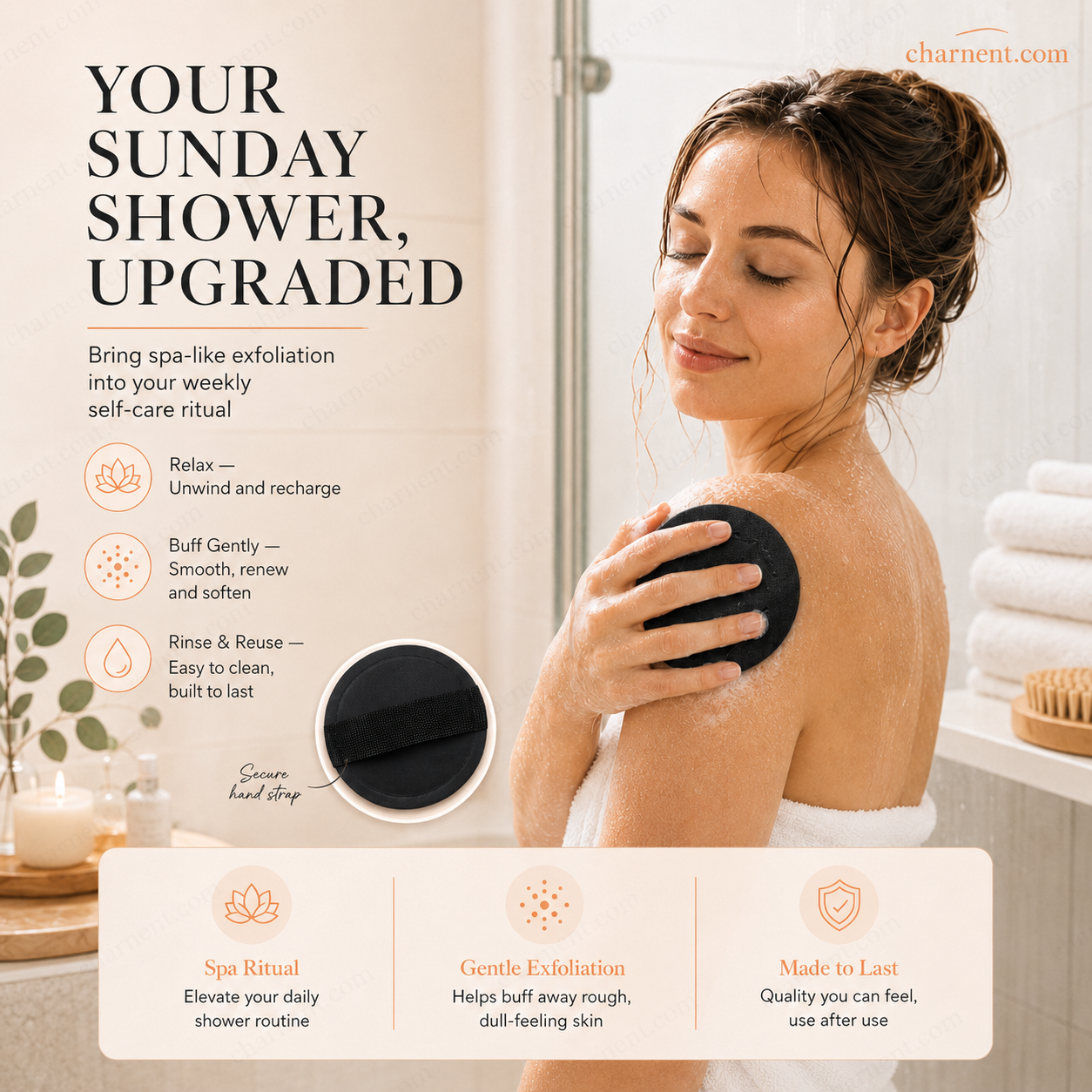 🚿🧽 𝐑𝐄𝐁𝐘𝐈𝐏𝐎® Soft Rubber Bath Brush – Gentle Yet Effective at Removing Dead Skin Cells & Cleansing All Skin Types