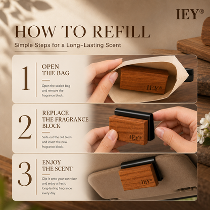 IEY® Natural Wood Car Fragrance Diffuser – Long-Lasting Scent for Car & Home🍃
