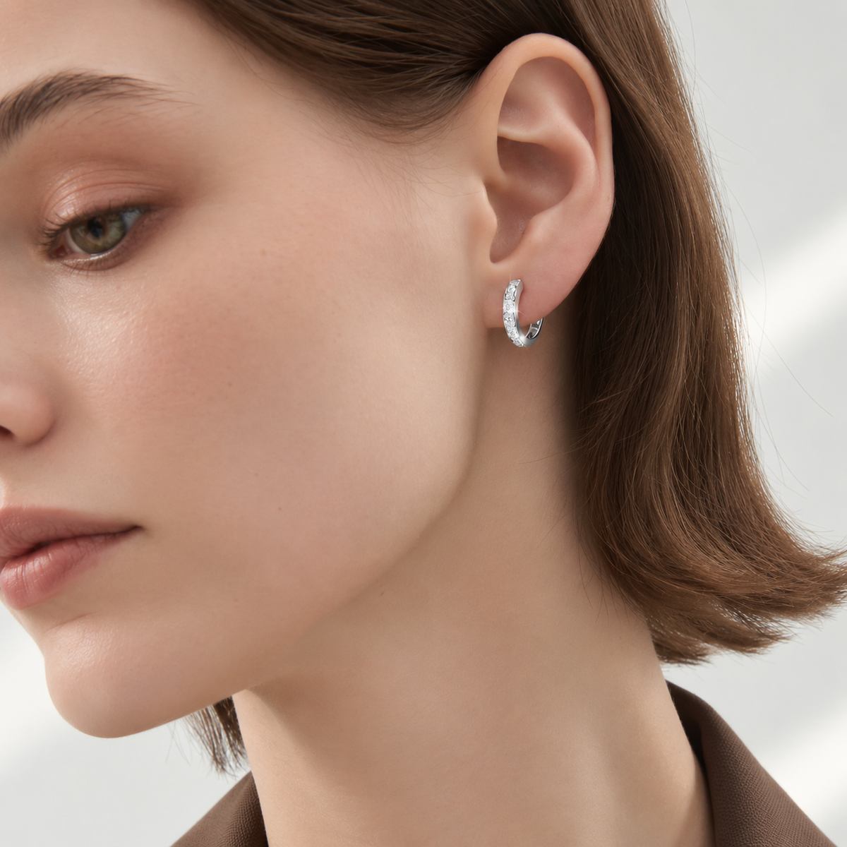 CZTICLE® Radiant Sparkle Hoop Earrings – Silver & Rose Gold ✨