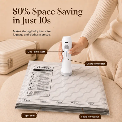 🧳 SVOZK® X7 Cordless Travel Vacuum Bag Set – 15 Pack Space-Saving Compression Bags with Rechargeable Pump