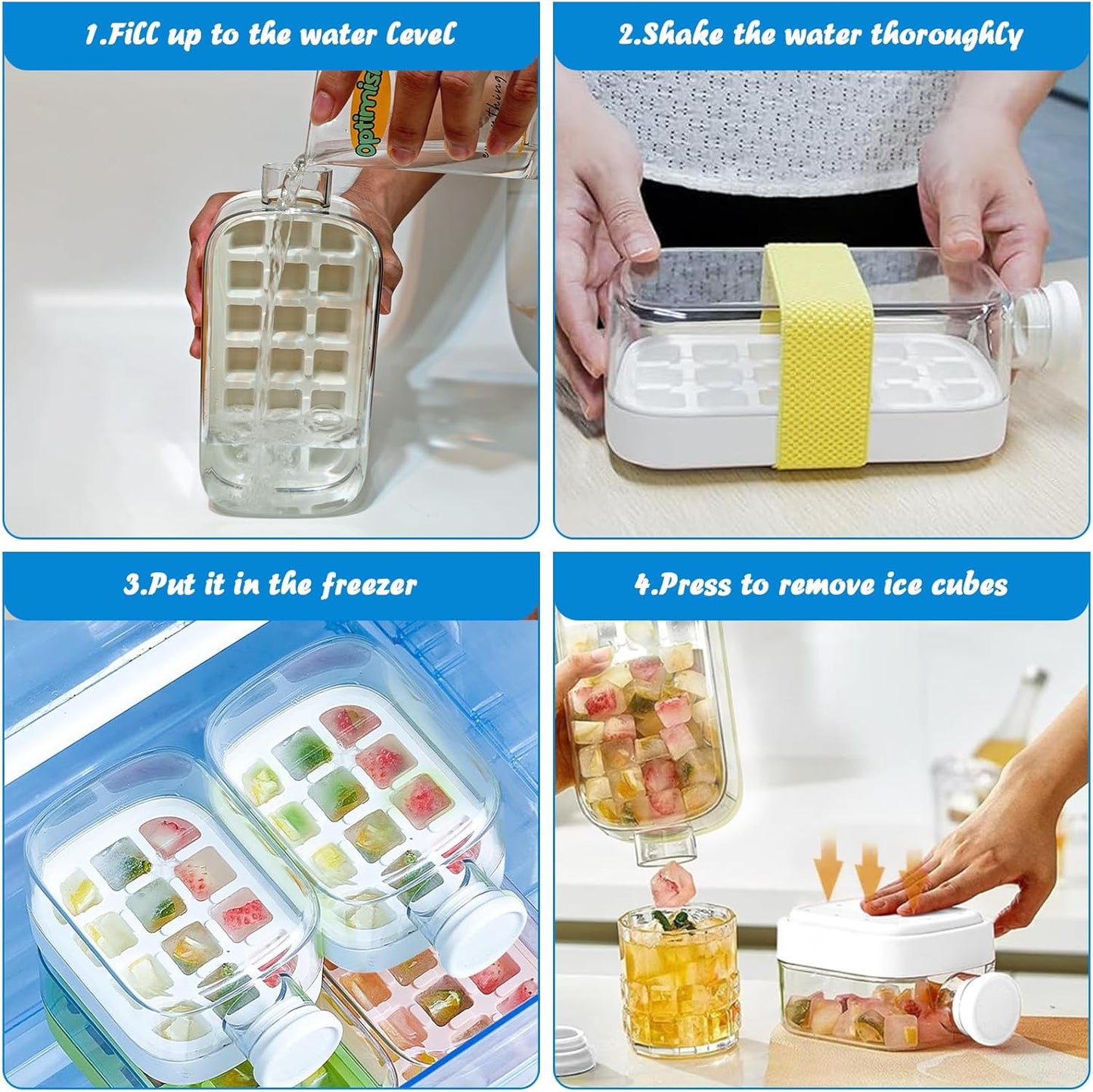 🔥BVJ® 2-in-1 Contactless Ice Cube Tray & Water Bottle🧊