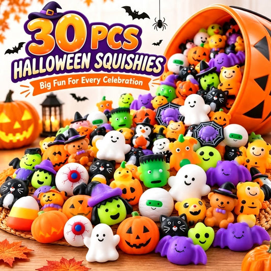 🔥 LAST DAY TO SAVE 50%丨Toaimer® 30PCS Halloween Mochi Squishy Toys 🎃👻 – Squeeze, Share & Collect!