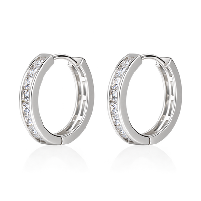 CZTICLE® Radiant Sparkle Hoop Earrings – Silver & Rose Gold ✨