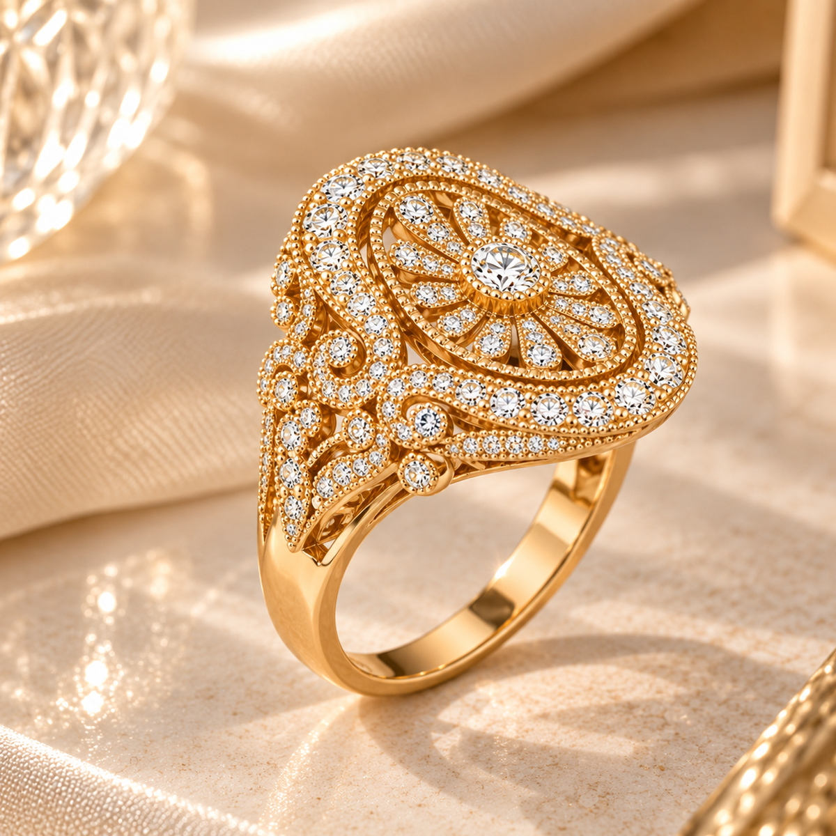 CZTICLE® Vintage Radiance Statement Ring – Timeless Art Deco Elegance ✨