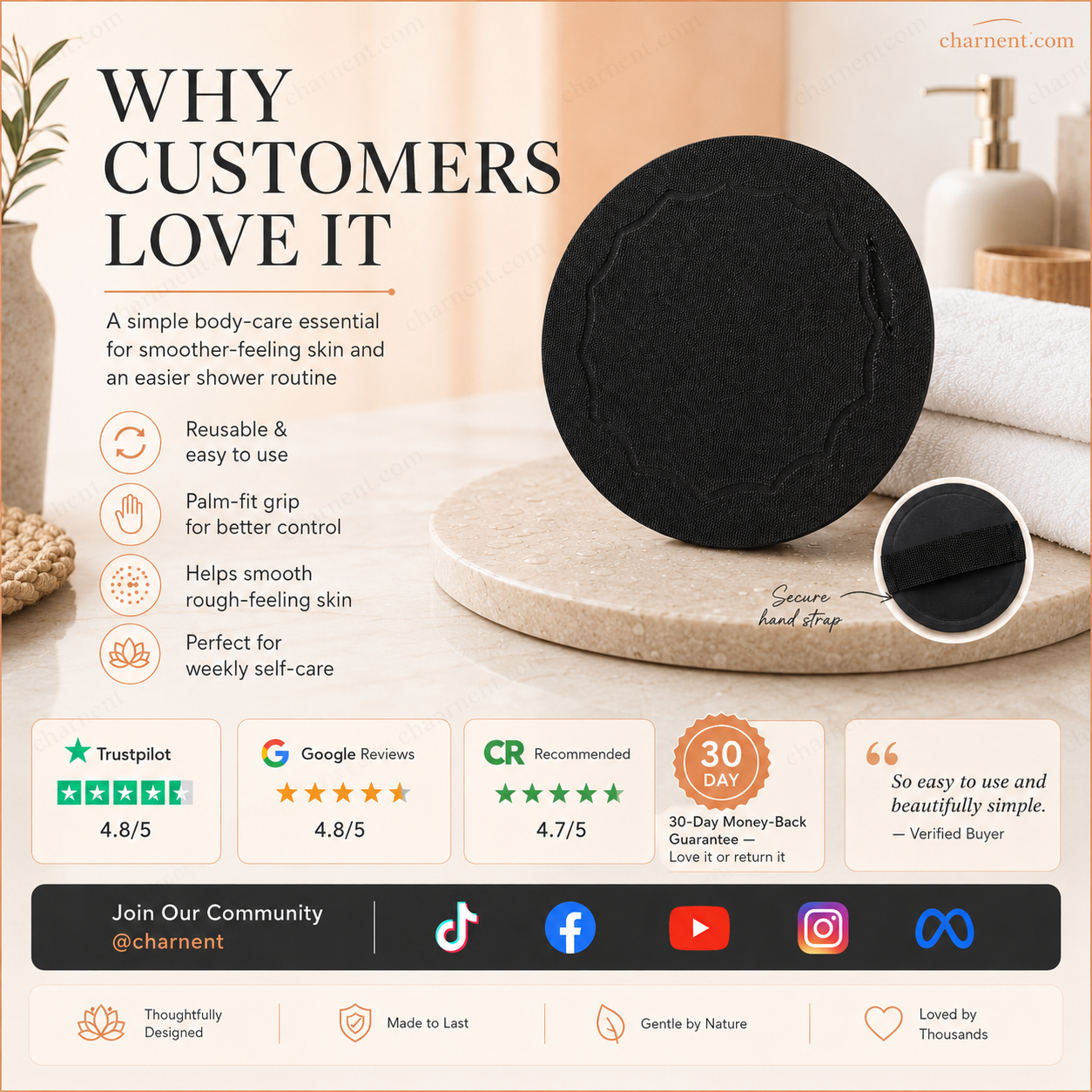 🚿🧽 𝐑𝐄𝐁𝐘𝐈𝐏𝐎® Soft Rubber Bath Brush – Gentle Yet Effective at Removing Dead Skin Cells & Cleansing All Skin Types
