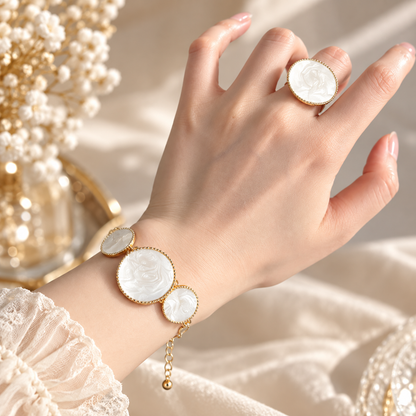 CZTICLE® Timeless Pearl Glow 4-Piece Jewelry Set – Necklace, Bracelet, Earrings & Ring ✨