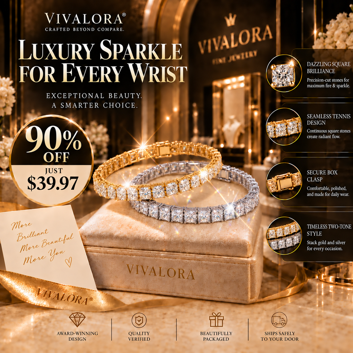 🔥 Last day to enjoy a 90% discount | VIVALORA® Diamond Bracelet — Brilliant radiance, exquisite craftsmanship, and timeless elegance.
