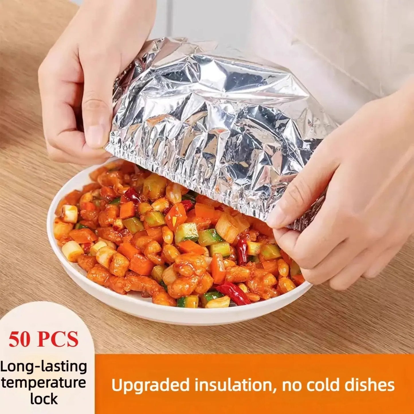 🍽️ SVOZK® Food Container Aluminum Foil Heat-Retaining Cover (50 Pcs)