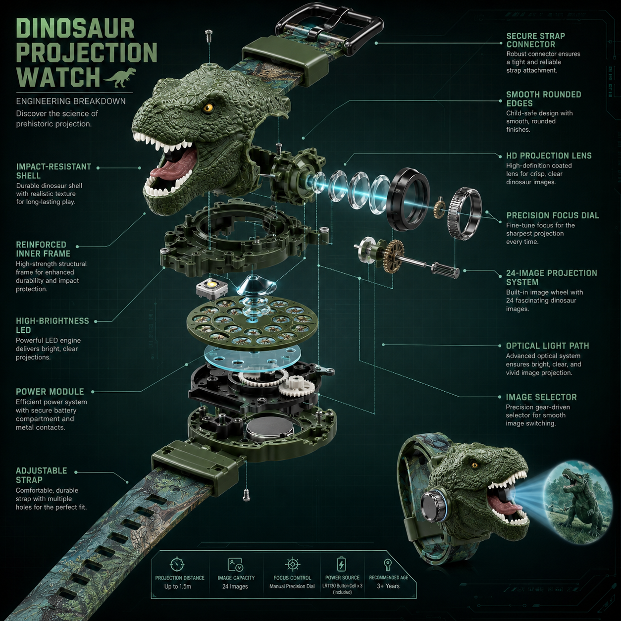 🦖 𝐓𝐨𝐚𝐢𝐦𝐞𝐫® 𝟑𝐃 𝐃𝐢𝐧𝐨𝐬𝐚𝐮𝐫 𝐏𝐫𝐨𝐣𝐞𝐜𝐭𝐢𝐨𝐧 𝐖𝐚𝐭𝐜𝐡 – 𝐑𝐞𝐚𝐥𝐢𝐬𝐭𝐢𝐜 𝐓-𝐑𝐞𝐱 𝐃𝐞𝐬𝐢𝐠𝐧 & 𝐒𝐨𝐟𝐭 𝐊𝐢𝐝𝐬 𝐒𝐭𝐫𝐚𝐩 | 𝐀𝐠𝐞𝐬 𝟑+