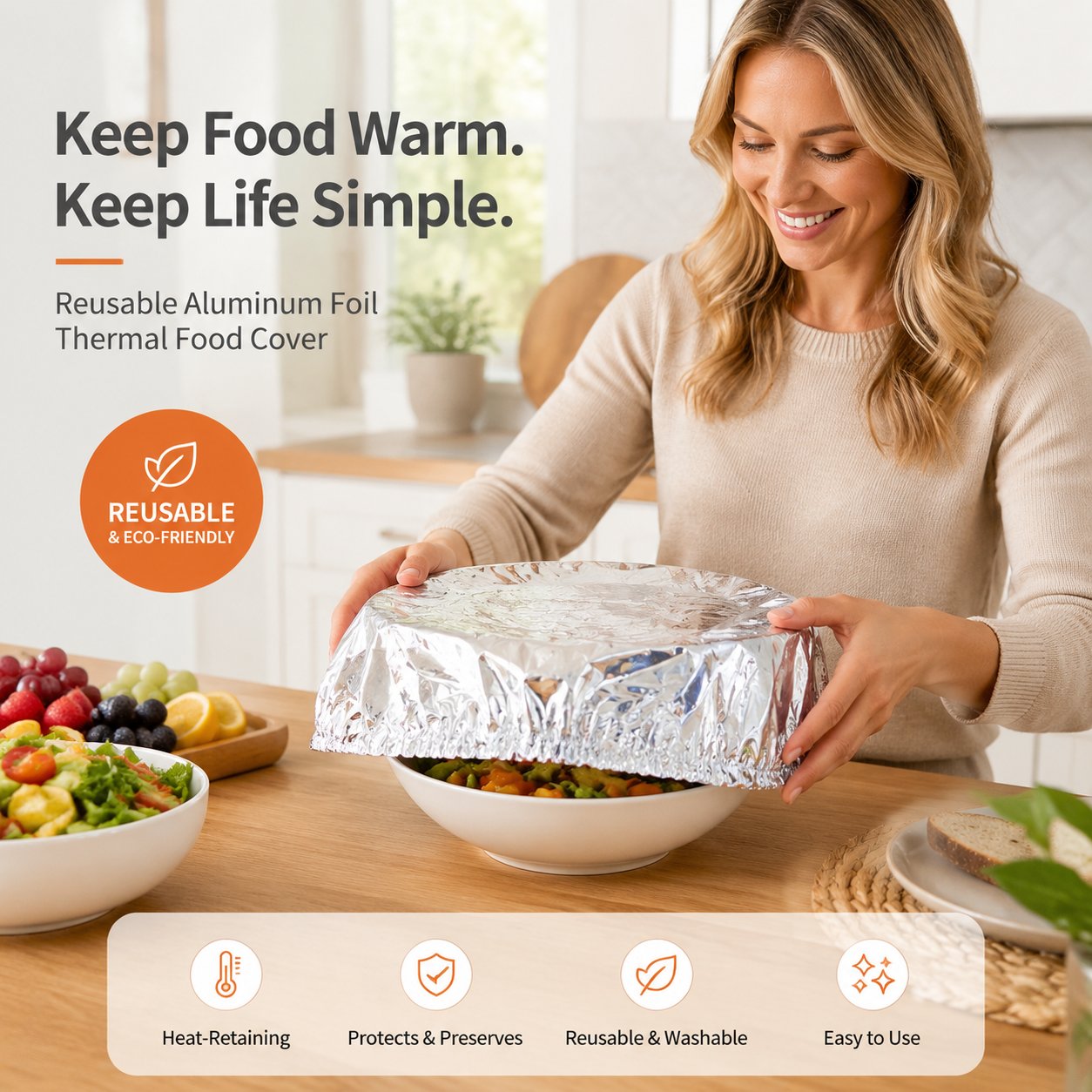 🍽️ SVOZK® Food Container Aluminum Foil Heat-Retaining Cover (50 Pcs)