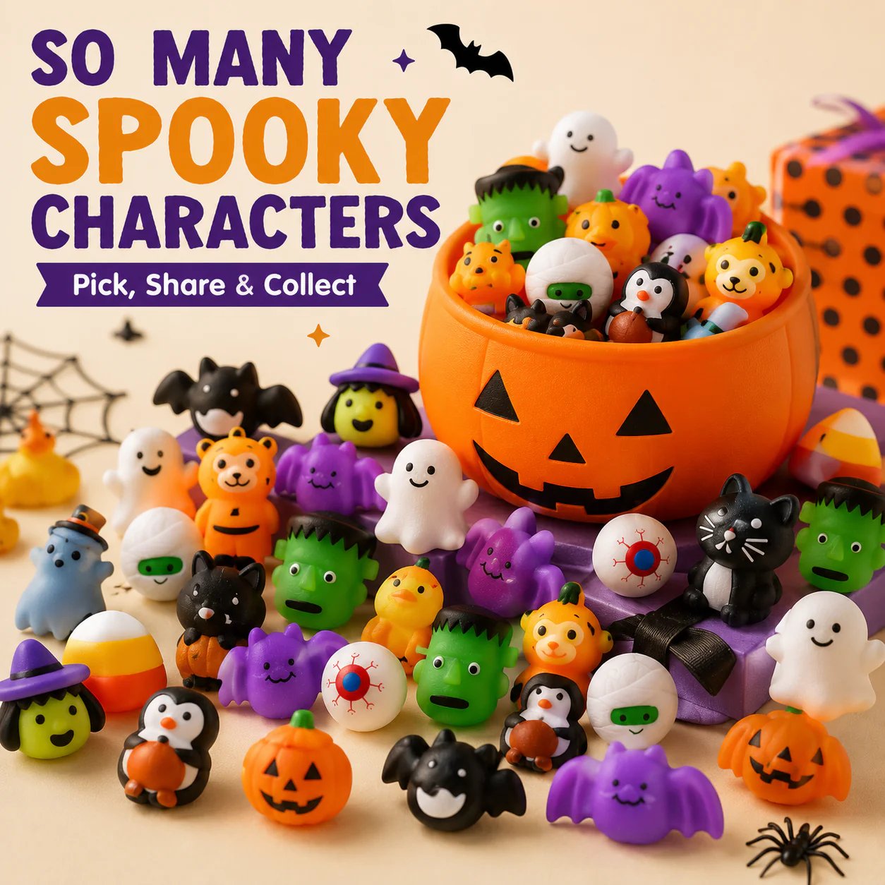 🔥 LAST DAY TO SAVE 50%丨Toaimer® 30PCS Halloween Mochi Squishy Toys 🎃👻 – Squeeze, Share & Collect!