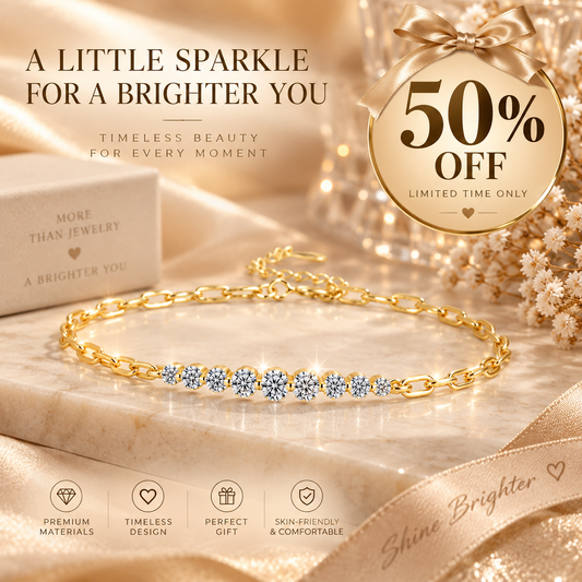 CZTICLE® Moissanite Gold Chain Bracelet – Effortless Everyday Sparkle
