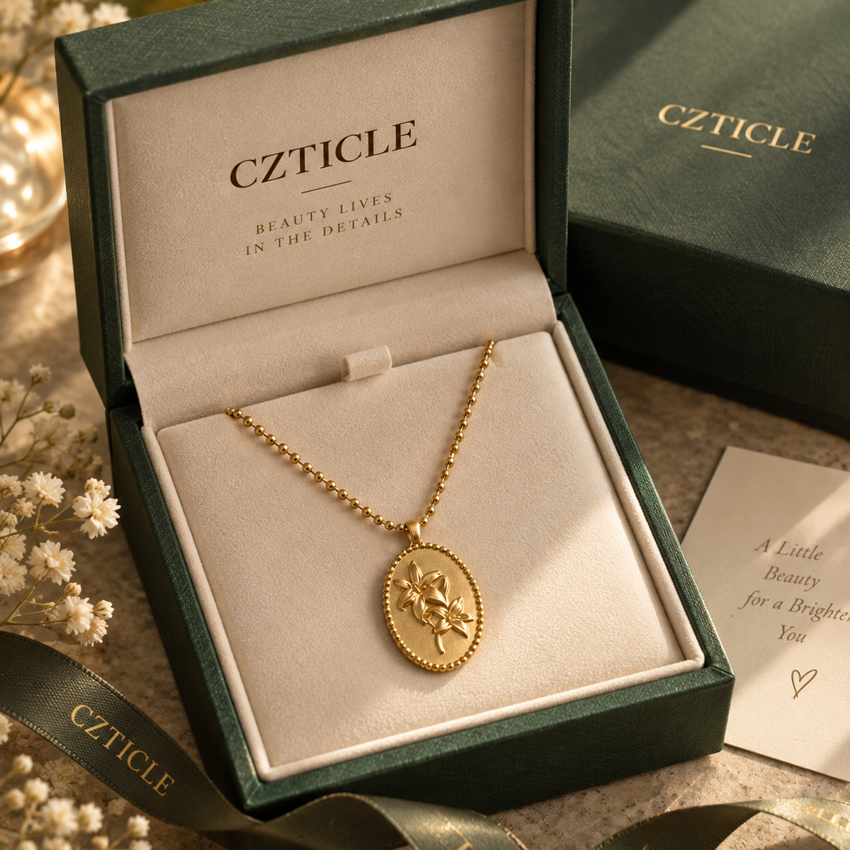CZTICLE® Timeless Bloom Floral Pendant Necklace – Nature-Inspired Elegance ✨