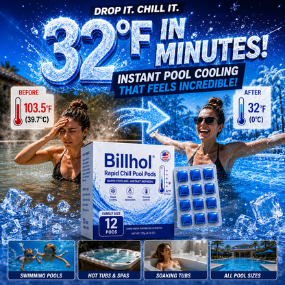 🥵 Stop Swimming in Hot Water This Summer!  💦 Billhol® Rapid Chill Pool Pods —  Rapid Cooling in Just 15 Minutes 🌡️ Helps Maintain Water Temperatures Up to 0% Cooler 🧊 1 Pod Treats Up to 400 Gallons