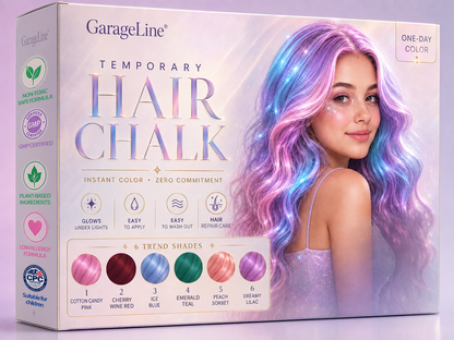 🔥Save 50% Today丨GarageLine® 3-in-1 Luminous Temporary Hair Chalk — Instant Color, Hair Repair & Party-Light Glow🌌