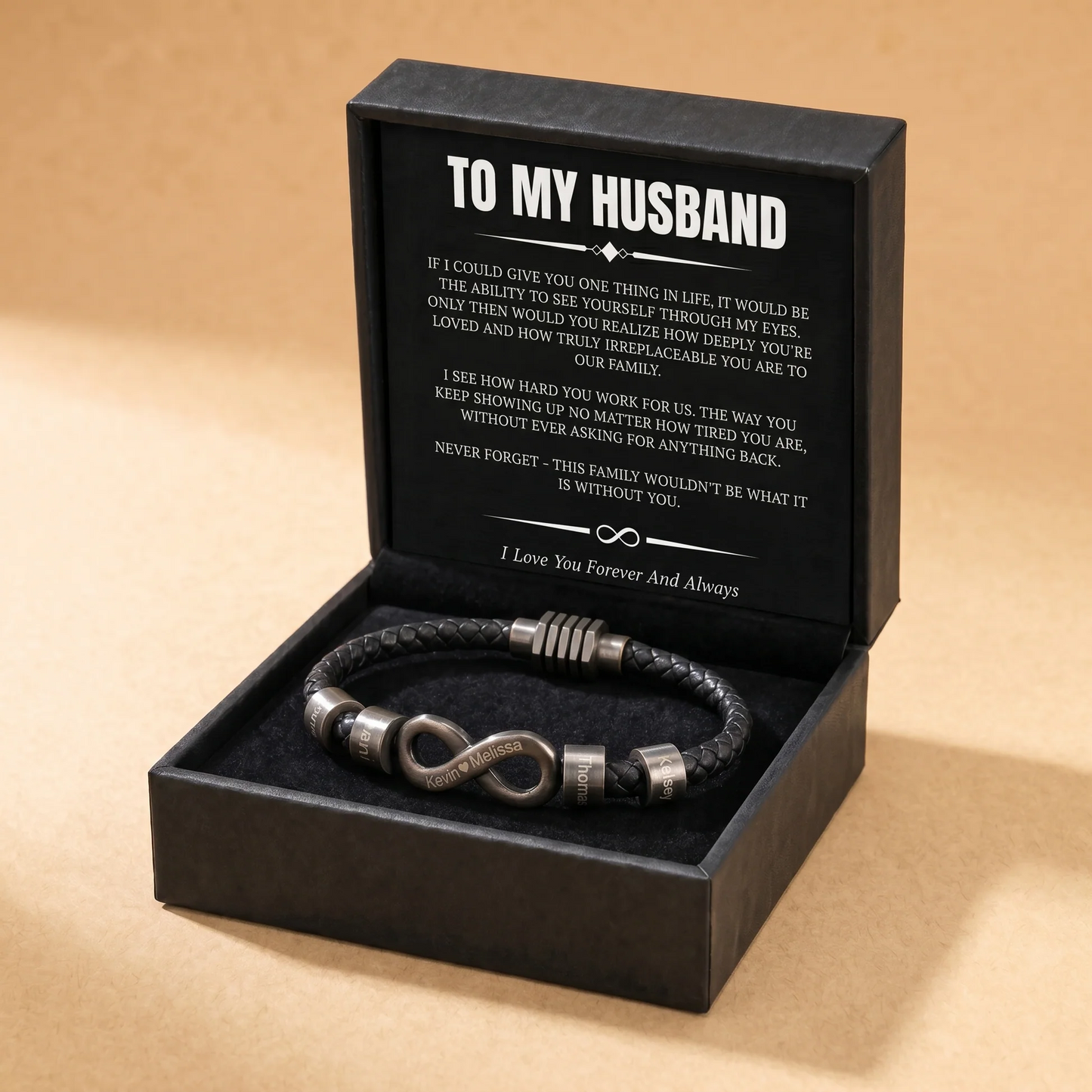 Infinity Name Bracelet - For the Man Who Holds Us Together