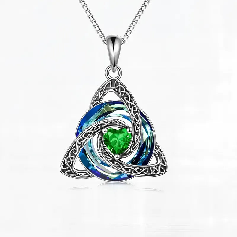 Vivalora® Celtic Trinity Knot Birthstone Necklace — Personalized Symbol of Love, Family & Forever Connection ✨