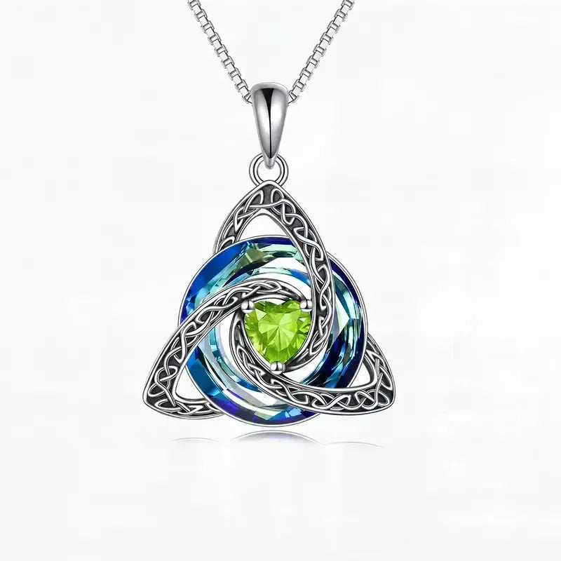 Vivalora® Celtic Trinity Knot Birthstone Necklace — Personalized Symbol of Love, Family & Forever Connection ✨