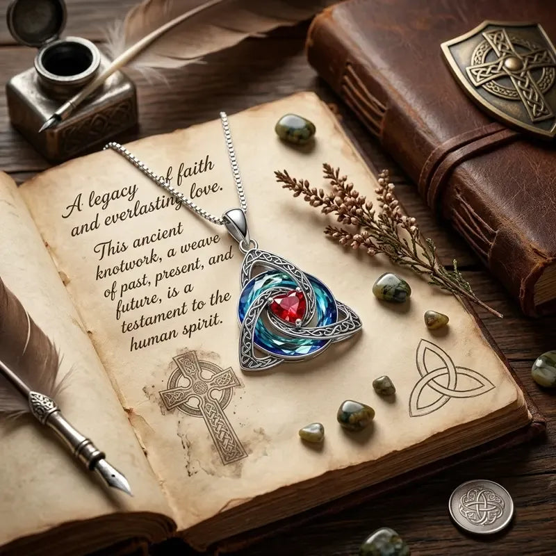 Vivalora® Celtic Trinity Knot Birthstone Necklace — Personalized Symbol of Love, Family & Forever Connection ✨