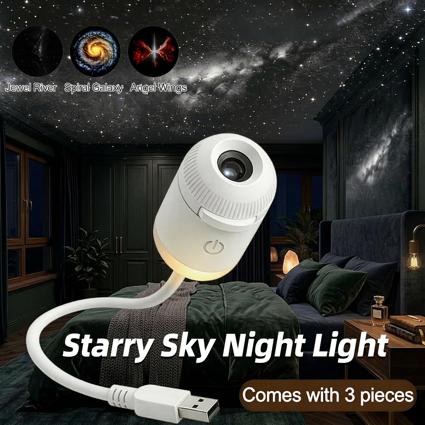 🌟𝐁𝐕𝐉® 2-in-1 Galaxy Projector Night Light-Adjustable Brightness 360° Rotating Design✨ ✨